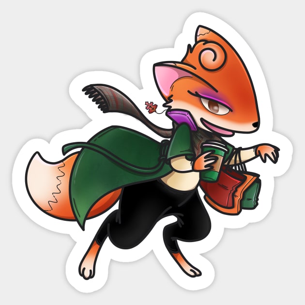 Fall Shopping Fox Sticker by candice-allen-art